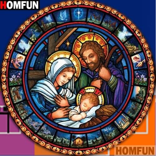 HOMFUN Full Square/Round 5D DIY Diamond Embroidery "Religious Jesus" Diamond Painting Cross Stitch Rhinestone 5D A15423
