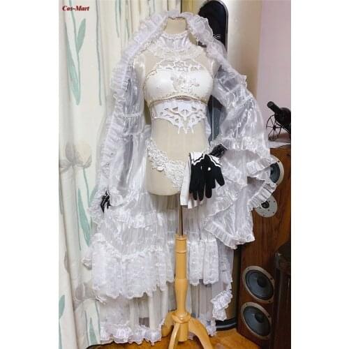 Game NieR:Automata 2B Cosplay Costume Fashion White Formal Dress Flower Wedding Activity Party Role Play Clothing Custom-Make