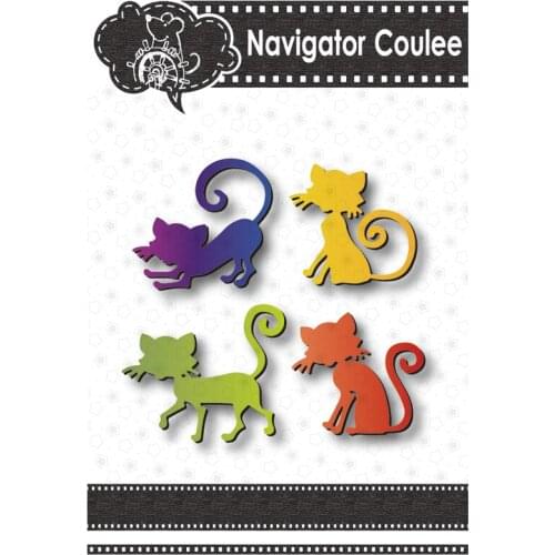 Kitten cute stretch zipper set scrapbook paper die cutting template cut metal craft cutting mold DIY production 2021