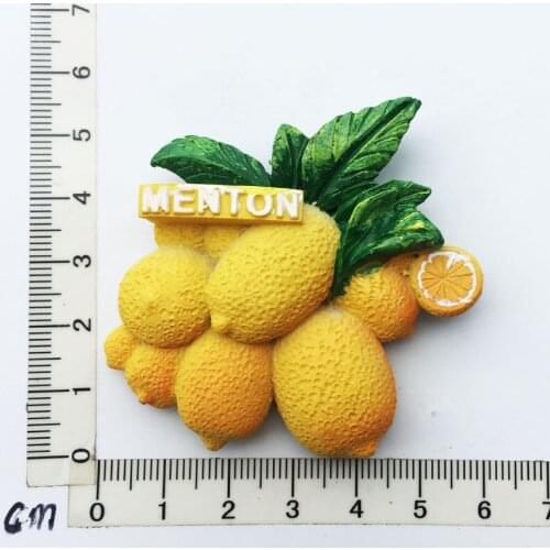Menton France)Fridge Magnet Creative Travel Commemorate Crafts 3D Ornaments Magnetism Resin Material Refrigerator Stickers