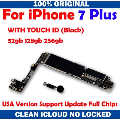 Unlocked Factory For IPhone 7Plus With / Without Touch ID No iCloud Mainboard 100% Original For IPhone 7 Plus 5.5" Motherboard