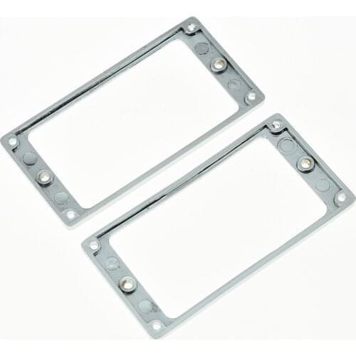 KAISH 2pcs Metal Chrome Humbucker Pickup Mounting Ring Flat Base Pickup Frame