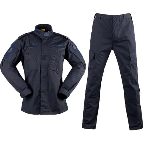 Mens Sets Navy Blue Army Uniform ACU Ribstop Police Uniform Military Uiforms
