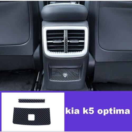 Lsrtw2017 Carbon Fiber Car Rear Armrest Vent Frame Trims for Kia K5 Optima 2020 2021 Accessories Auto Styling