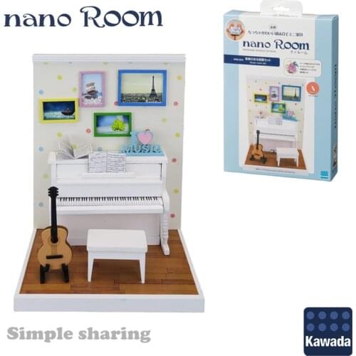 Nano Room Handmade Miniature Furniture NanoRoom NRB-004music Room Set DIY Wooden Guitar White Piano Toy Kawada