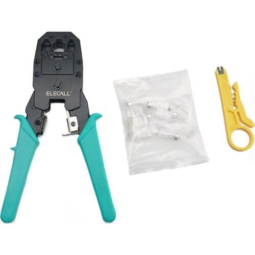 RJ45 Network Cable Crimper Set Cable Crimping Pliers Tool Kit 10 PCS RJ45 8P8C Connector
