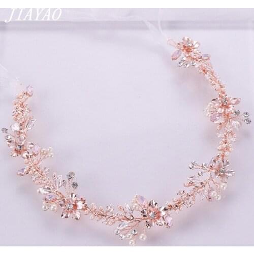 Pink Rhinestone Flower Girls Headband Wedding Hair Accessories Bridal Headband Girls Floral Headband Wedding Hair Jewelry