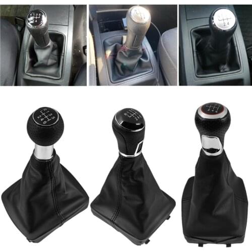 5/6 Speed Car Styling Gear Shift Knob With Gaitor Boot Cover Collar For VW Polo 9N 9N2 2002 2003 2004 2005 2006 2007 2008 2009