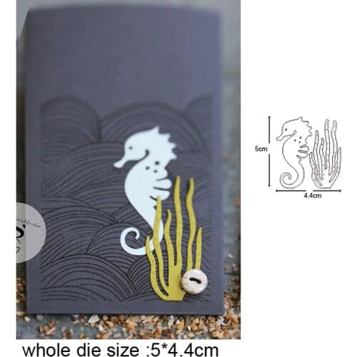 Cutting Dies Hippocampus Seaweed Border Metal Cutting Dies Stencils Dies for DIY Scrapbooking Paper Cards Making Embossing Dies