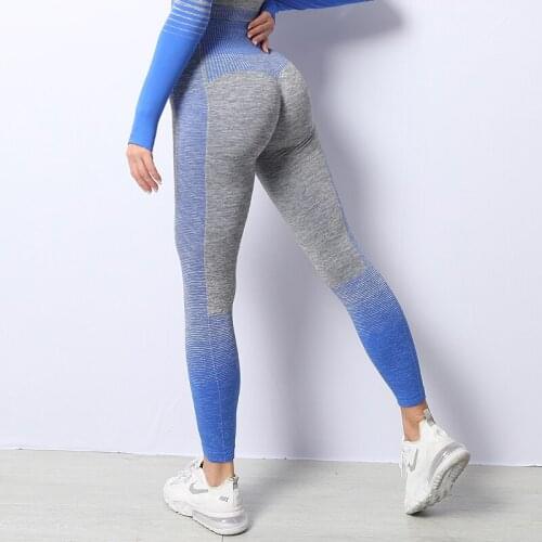 Yoga Pants Women Seamless High Waist Leggings Gym Clothing Girl Push UP Leggings Sport Tights Gradient Color Running Pants
