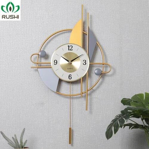 Nordic Light Luxury Swing Wall Clock Pocket Watch Living Room Bedroom and Household Creative Mute Art Decorative Wall Clock