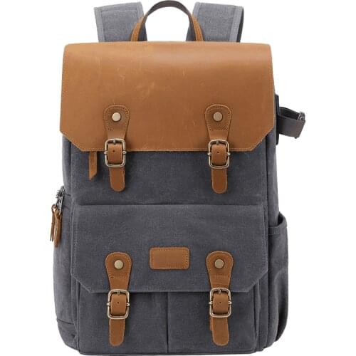 Batik photography retro waterproof rucksack USB port 15.6-inch laptop men camera bag carrying case Canon Nikon SLR bag casual ba