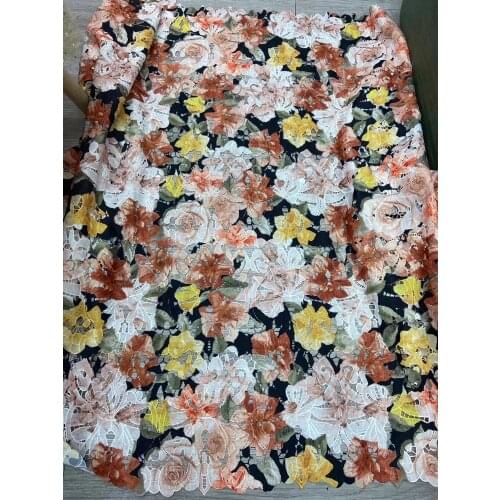 High quality lace guipure cord lace fabric for wedding dress cord lace fabric new design BC962