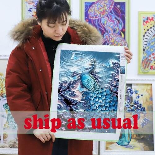 2020 new design 5d diy diamond painting anmial peacock full round special shape Diamond Embroidery Kits Home Decoration FOR GIFT