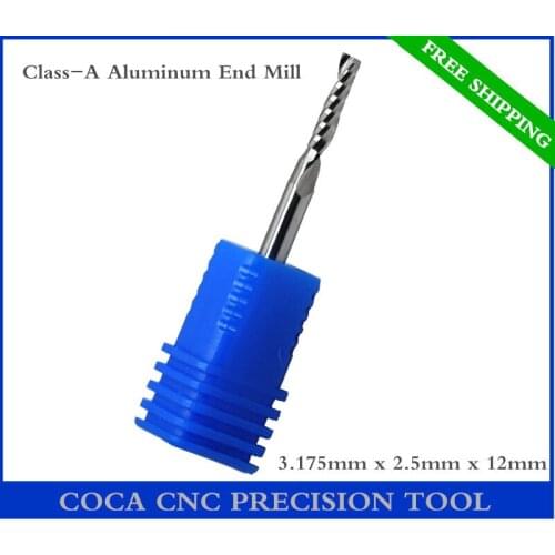 3.175mm*2.5mm*12mm,Freeshipping CNC router bit,Solid carbide end milling cutter,Aluminum cutter,Tungsten end mill,PVC,Acrylic