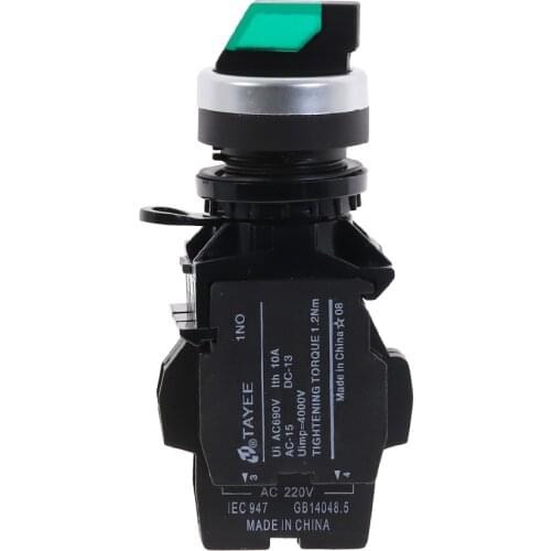 3 Position Selector Switch Green light Push Button