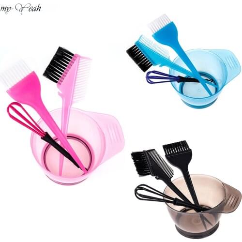 5pcs/Set Hair Bowl Comb Brushes Tools Hair Color Mixer Barber Salon Tint Hairdressing Styling Set DIY Home