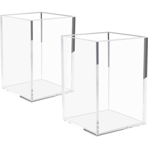 Acrylic Desk Organizer Multi-Functional DIY Pen Holder Box Clear Desktop Organizer Storage Rack for School Home Office