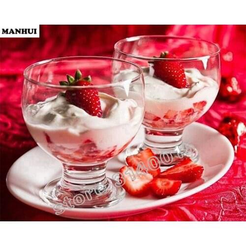 Diamond Painting Decorative Painting Diamond embroidery Porcelain Strawberry cups Full Resin Mosaic 5D Cross Stitch BAC006