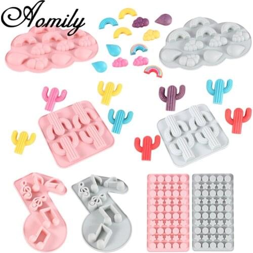 Amoliy Rainbow Musical Note Pattern Lollipop Chocolate Silicone Mold Candy Mold Cake Decoration Accessories Kitchen Baking Mould