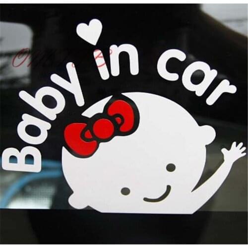 Car-Styling Cartoon Car Stickers Vinyl Decal Baby on Board Baby in car Window Rear Windshield Cute for bmw benz audi toyota kia