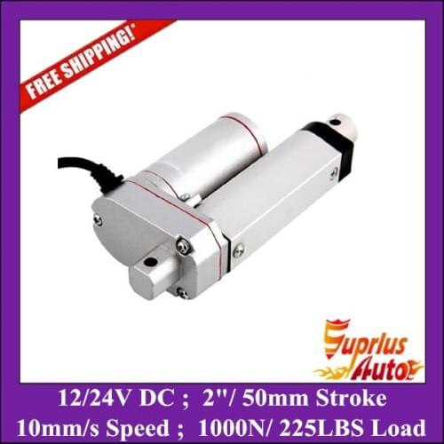 Free Shipping Electric Linear Actuator 12v 50mm(2') Stroke 1000N/225LBS DC Motor with Limit Switch-1PC