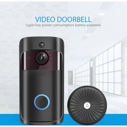 Night Vision 720P Wireless Smart WiFi DoorBell Video Visual Recording Remote Home Monitoring Security WI-FI Door Bell