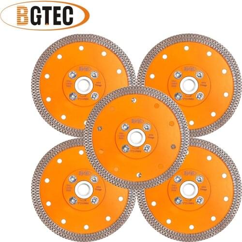 BGTEC 5pcs Dia 5inch/125mm Hot pressed Mesh Turbo Diamond Saw blade with M14 flange Cutting Disc for Ceramic Tile