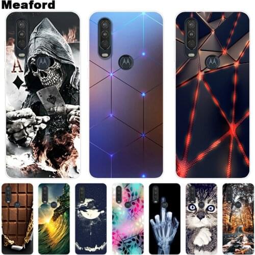 For Motorola Moto One Action Case Cover Soft Silicone Back Cover Phone Case on For Moto One Action Vision ZOOM capa Macro para