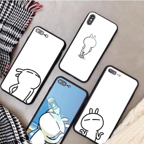 Tuzki Tempered Glass Phone Case For iphone 12 11 Pro Max 5 6 7 8 PLUS X XS XR XSMax Shell