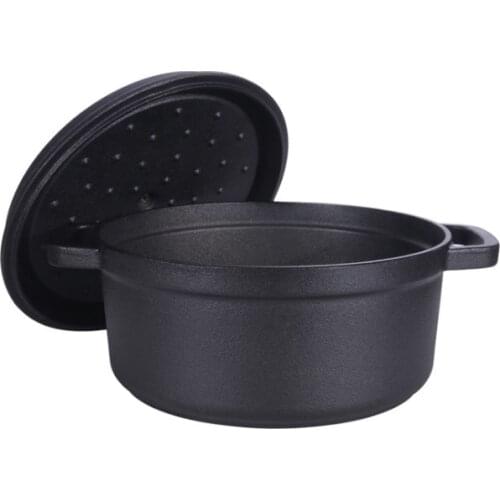 24cm Cast iron Dutch Oven Cast Iron Saucepan Soup Pot 3.8L 2-5people