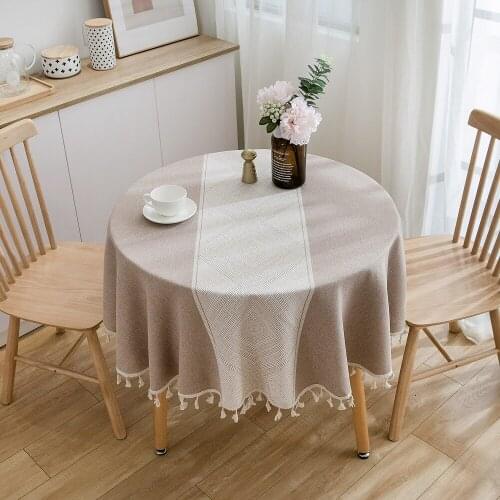 Ins Nordic Home Table Cloth Wedding Decorations for Parties Table Linen Cotton Tablecloth with Embroidery Tassel Cover Towel