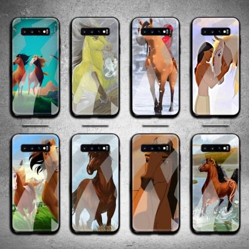 Spirit Stallion Cimarron Horse Phone Case Tempered Glass For Samsung S20 Plus S7 S8 S9 S10 Plus Note 8 9 10 Plus