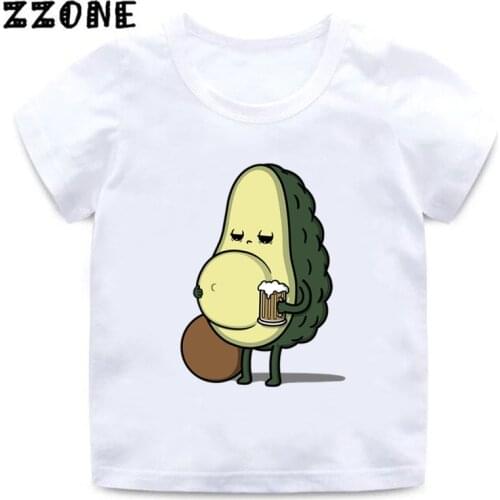Avocado Vegan Cartoon Print T shirt Kids Clothes Children Summer Kawaii Tops Baby Boys Girls Funny T-shirt