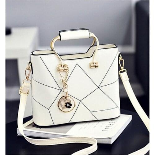 HOT PU Leather Shoulder Bag Sweet Fashion Handbags Women Lady Satchel Crossbody Lines Leather Caual Tote Handbag 817426