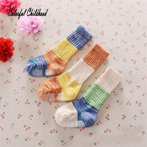 Cotton knited kids Socks Girls Cozy Vintage wide stripe knee high long Socks Baby Girls Princess leg warmer 0 to 3t