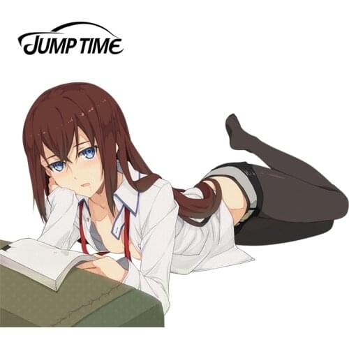JumpTime 13cm x 9.2cm Car Styling Sexy Beauty Steins Gate Makise Kurisu Car Window Decal Sticker Waterproof Accessories