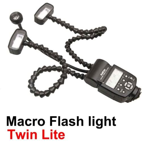 K-808 K808 Camera Macro Flash Light Twin Lite Flexible Universal Macro LED Speedlight for DSLR Camera Canon Sony Nikon