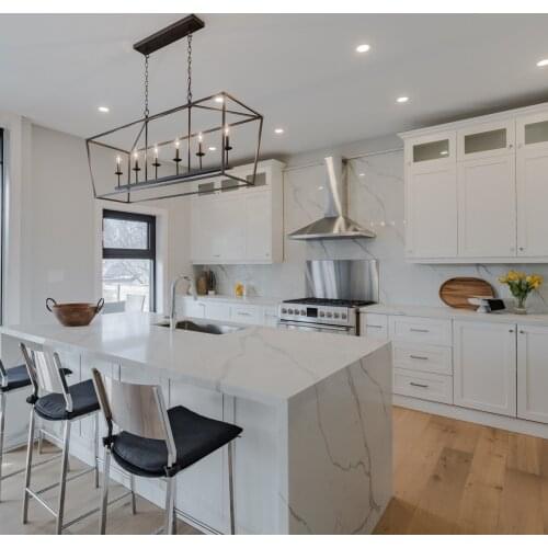 Canadian Doug Villa Project Solid Wood White Shaker Style Kitchen Cabinet And Whole House Furniture Customization