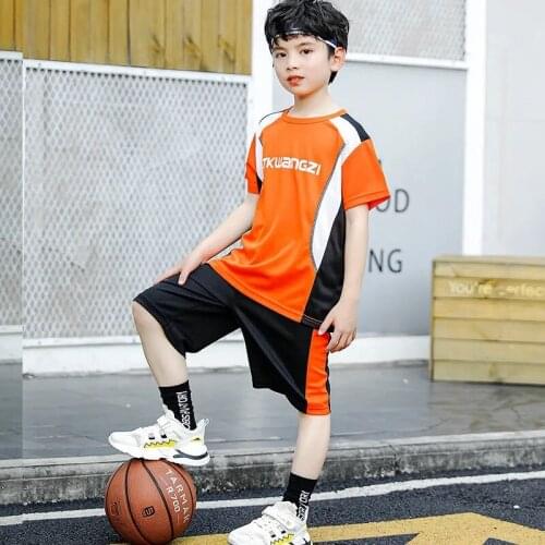 Summer Boys Clothes Sets 2pcs Basketball Uniforms Quick-dry Tops and Shorts Casual Sports Running Clothing Sets Children Suits