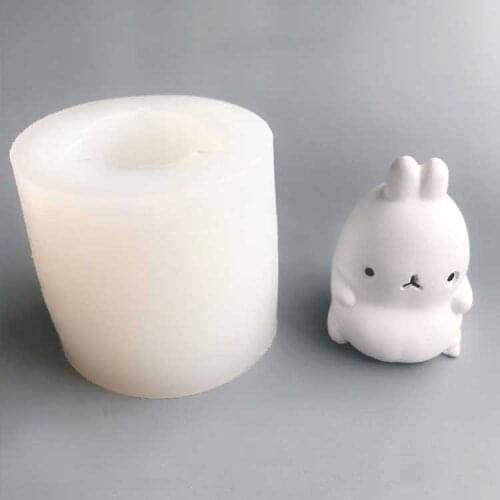 Kawaii White Easter Bunny Decor DIY Candle Mold Silicone Kitchen Table Accessories Manual Decoration For Home Party
