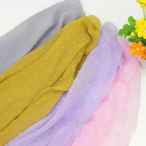 Soft Comfortable Flower Dot Printed Chiffon Fabric For Garment Wedding Dress Sewing Woman Blouse DIY Crafts Material D791