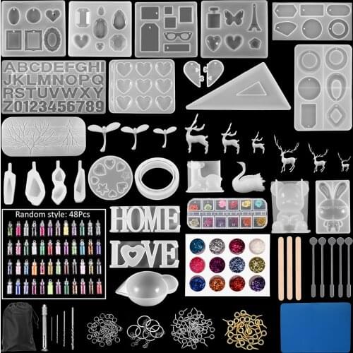 19 Style Epoxy Casting Molds Set Silicone UV Casting Tools Kits Resin Casting Molds For Jewelry Making DIY Pendants Findings