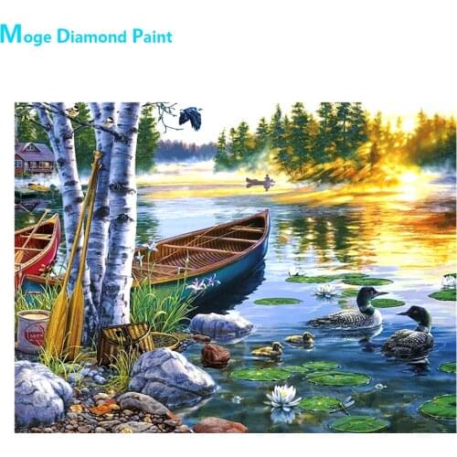 Lakeside Scenery Diamond Painting Round Full Drill Scenic Nouveaute DIY Mosaic Embroidery 5D Cross Stitch Home Decor Gifts