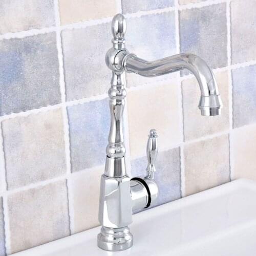 Polished Chrome Bathroom Basin Faucet Hot Cold Mixer Tap Single Handle Basin Tap Mixer Tap Nsf645