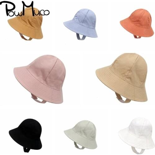 Powmuco 1 PCS Toddler Solid Color Anti-UV Sunscreen Caps Comfortable Soft Cotton Baby Girls Hats Outdoor Sport Children Bonnet