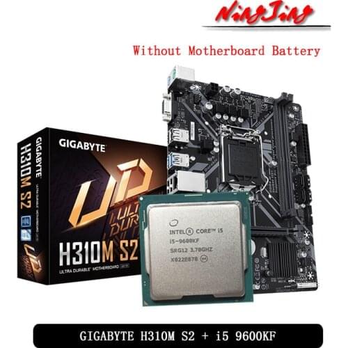 Intel Core i5 9600KF CPU + Gigabyte GA H310M S2 (rev. 1.1) Motherboard Suit LGA 1151 CPU + Motherbaord Suit Without cooler