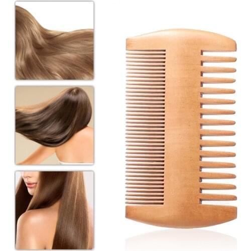 Comb Natural Minimalistic Peach Wood Double-sided Massage Beard Comb for Gift