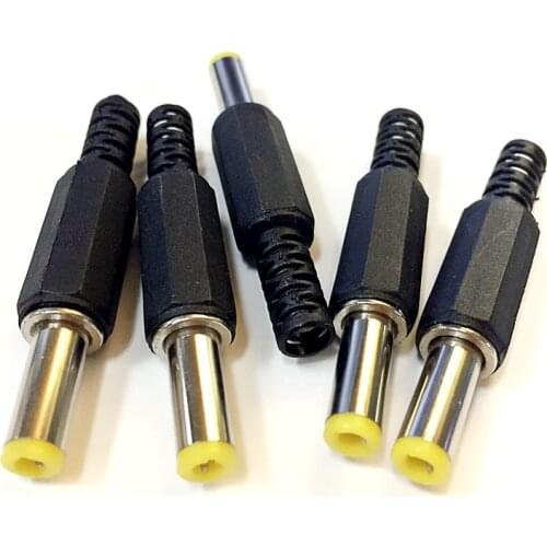 10pcs/lot 4.8x1.7mm DC Power Male Plug Solder adapter connector Plastic Handle Yellow Head