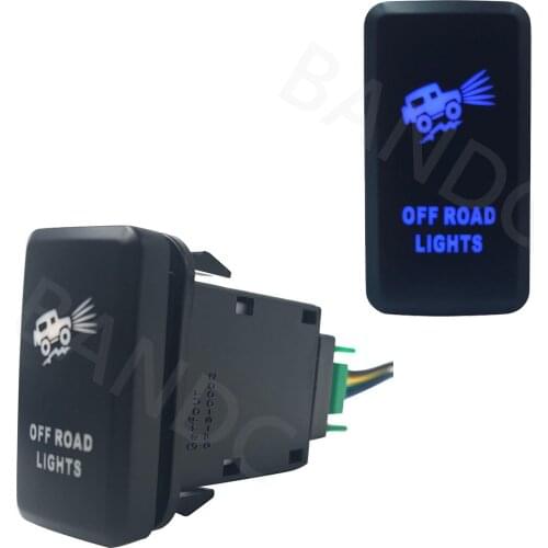 BLUE Led Lamp, 3Amp 12V Car OFF ROAD LIGHTS ON OFF SPST Push Switch with Jumper Wire for Toyota FJ Cruiser 2010-2013, Auto Parts